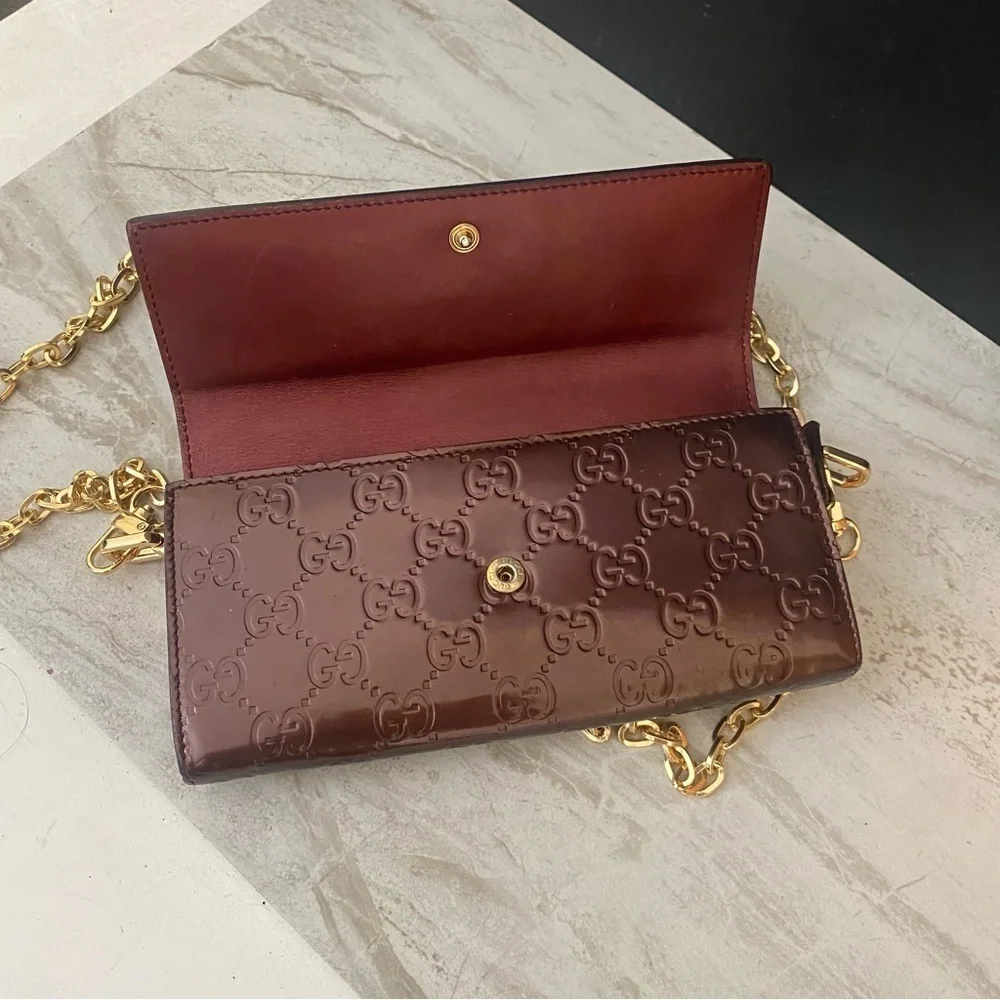 GUCCI GG Heart Patent Leather Wallet to Crossbody Bag 💼 - Picture 8 of 16